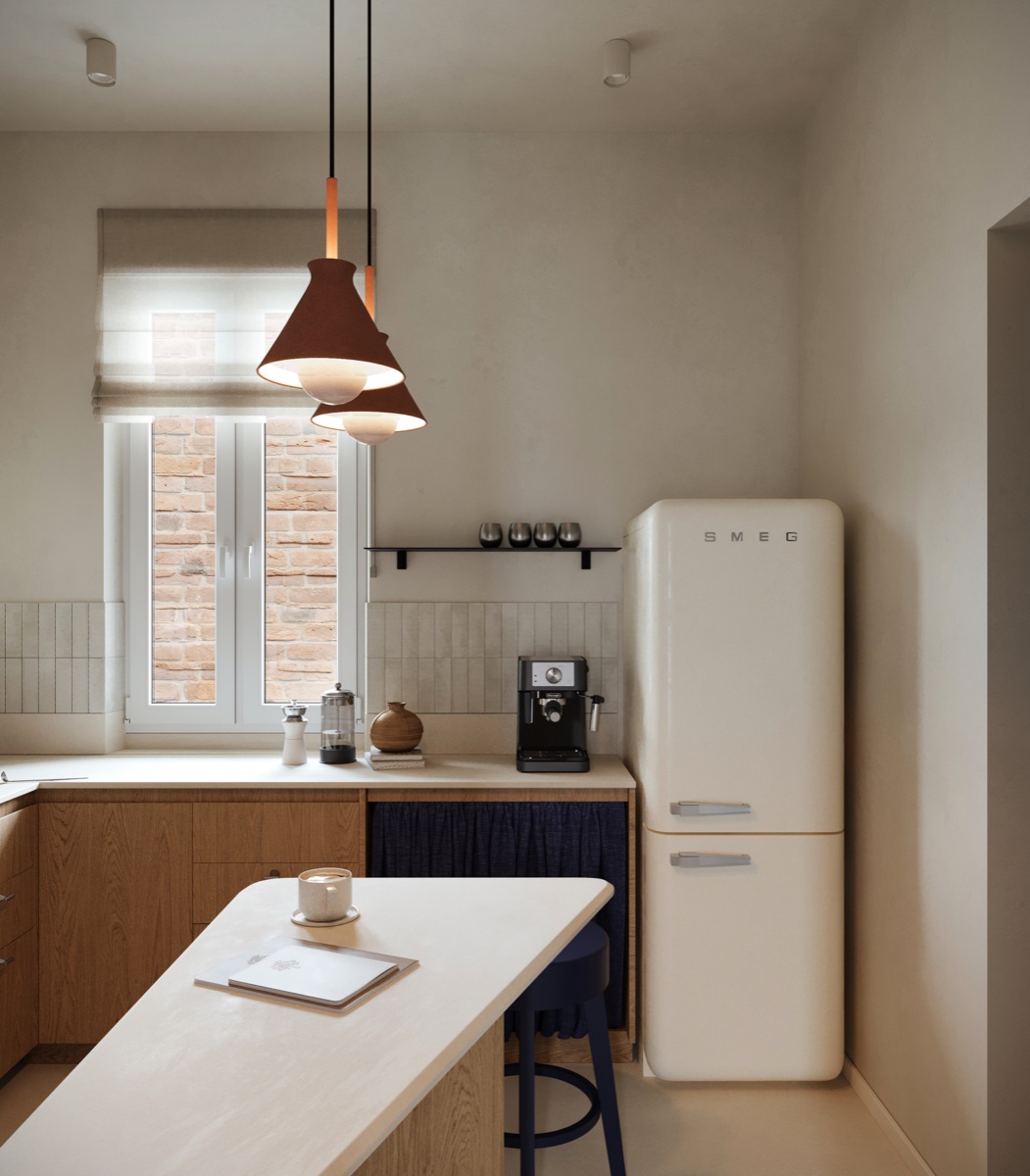 Kuchnia w stylu retro z rustykalnymi detalami